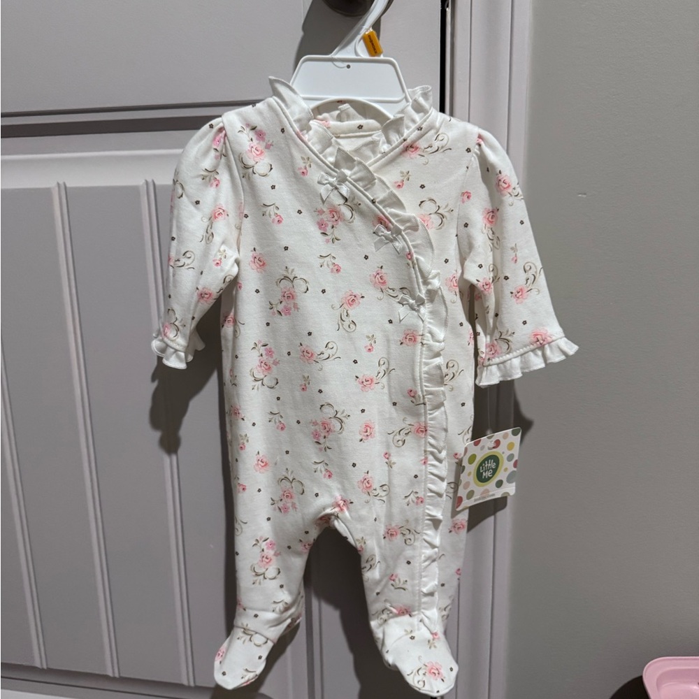 Floral Ruffle Baby One Piece